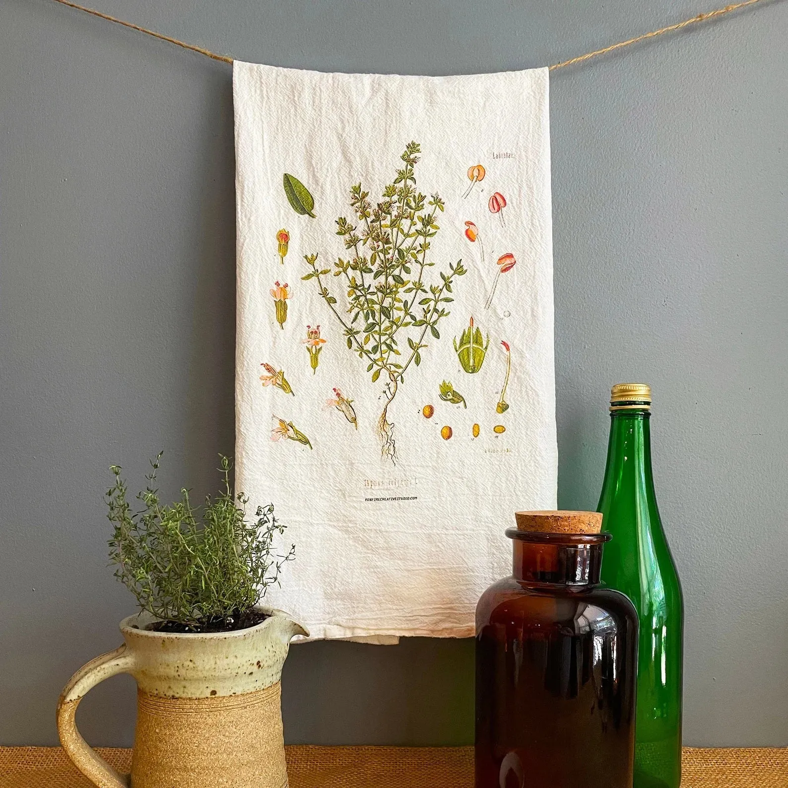 Thyme Flour Sack Towels