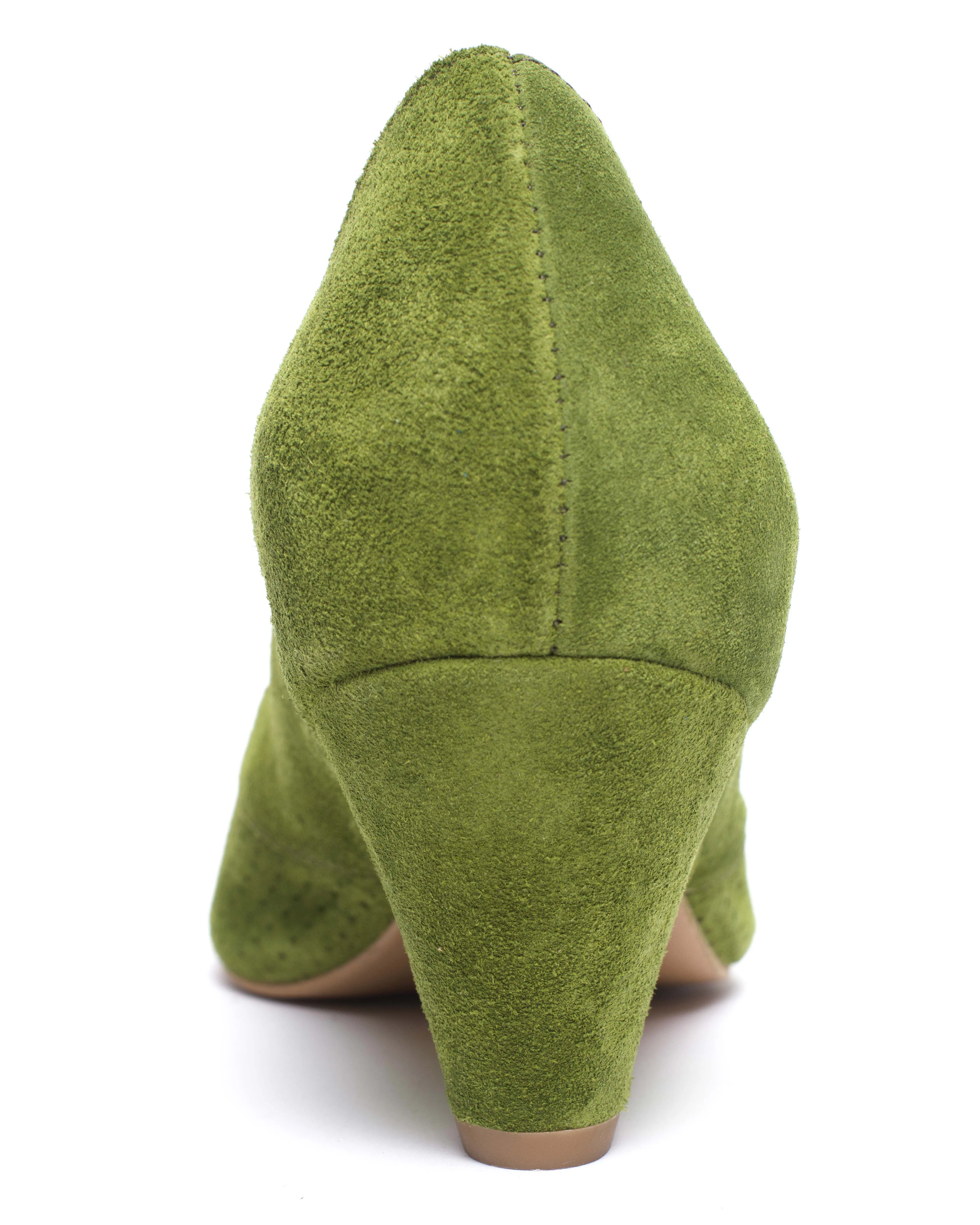 Tiffany Triangle Calf Suede Grass Green