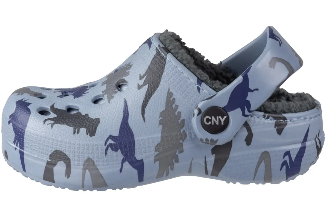 Toddler Boys Allover Dino Printed Injected EVA Clog with Faux Berber Lining