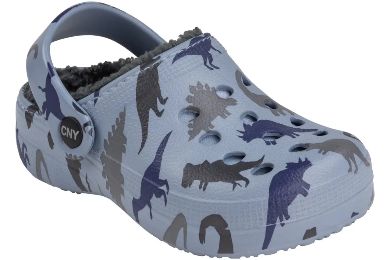 Toddler Boys Allover Dino Printed Injected EVA Clog with Faux Berber Lining