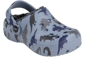 Toddler Boys Allover Dino Printed Injected EVA Clog with Faux Berber Lining
