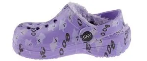 Toddler Girl Glow in the Dark Ghost Printed Injected EVA Clog with Faux Berber Lining