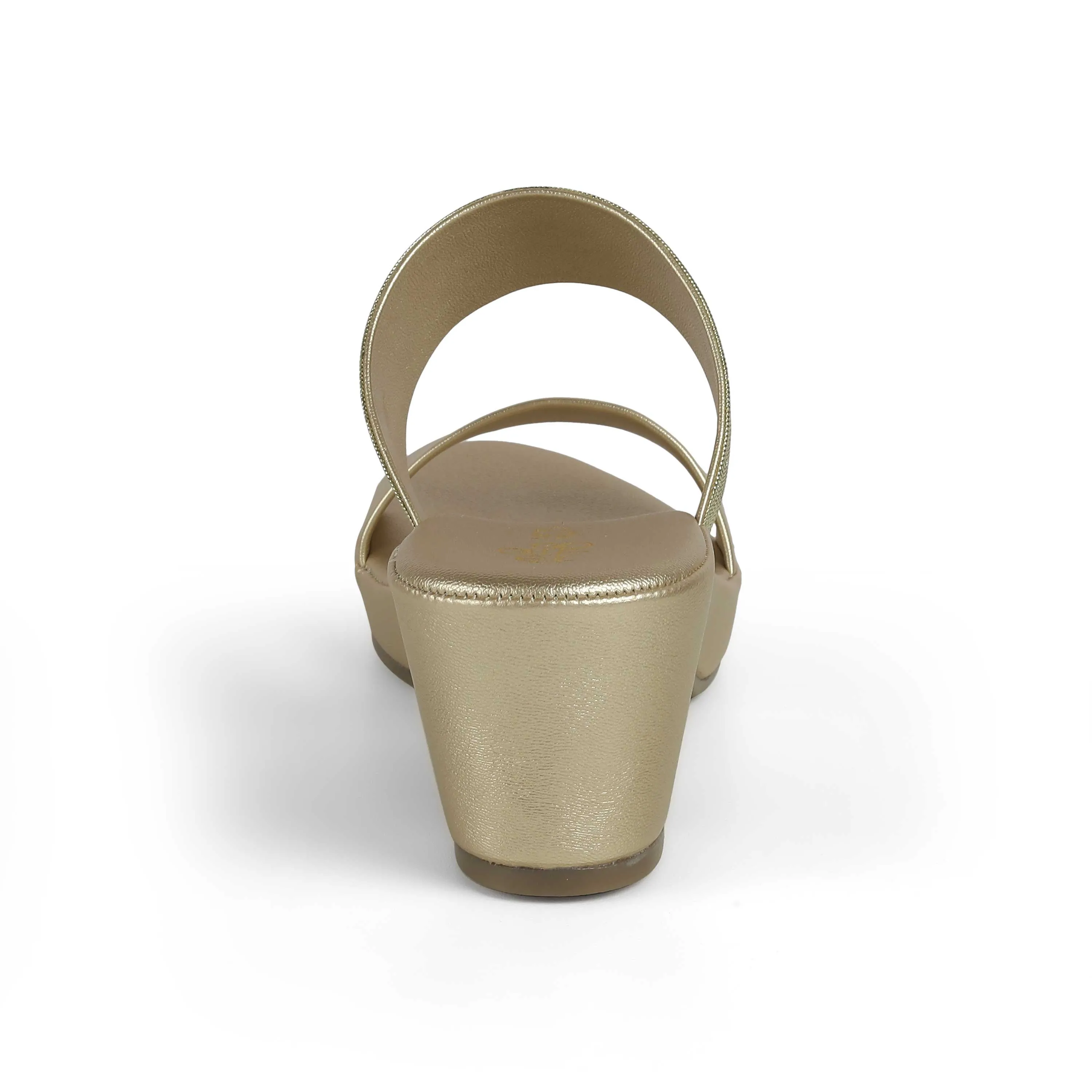 Tresmode Glo Gold Women's Dress Block Heel Sandals