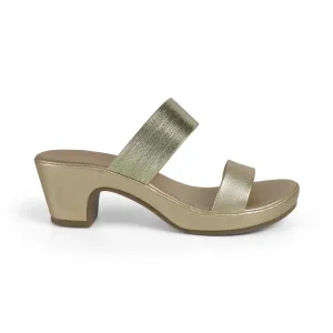 Tresmode Glo Gold Women's Dress Block Heel Sandals