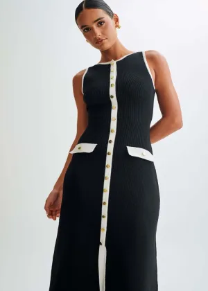 Valeria - Contrast Trim Midi Dress