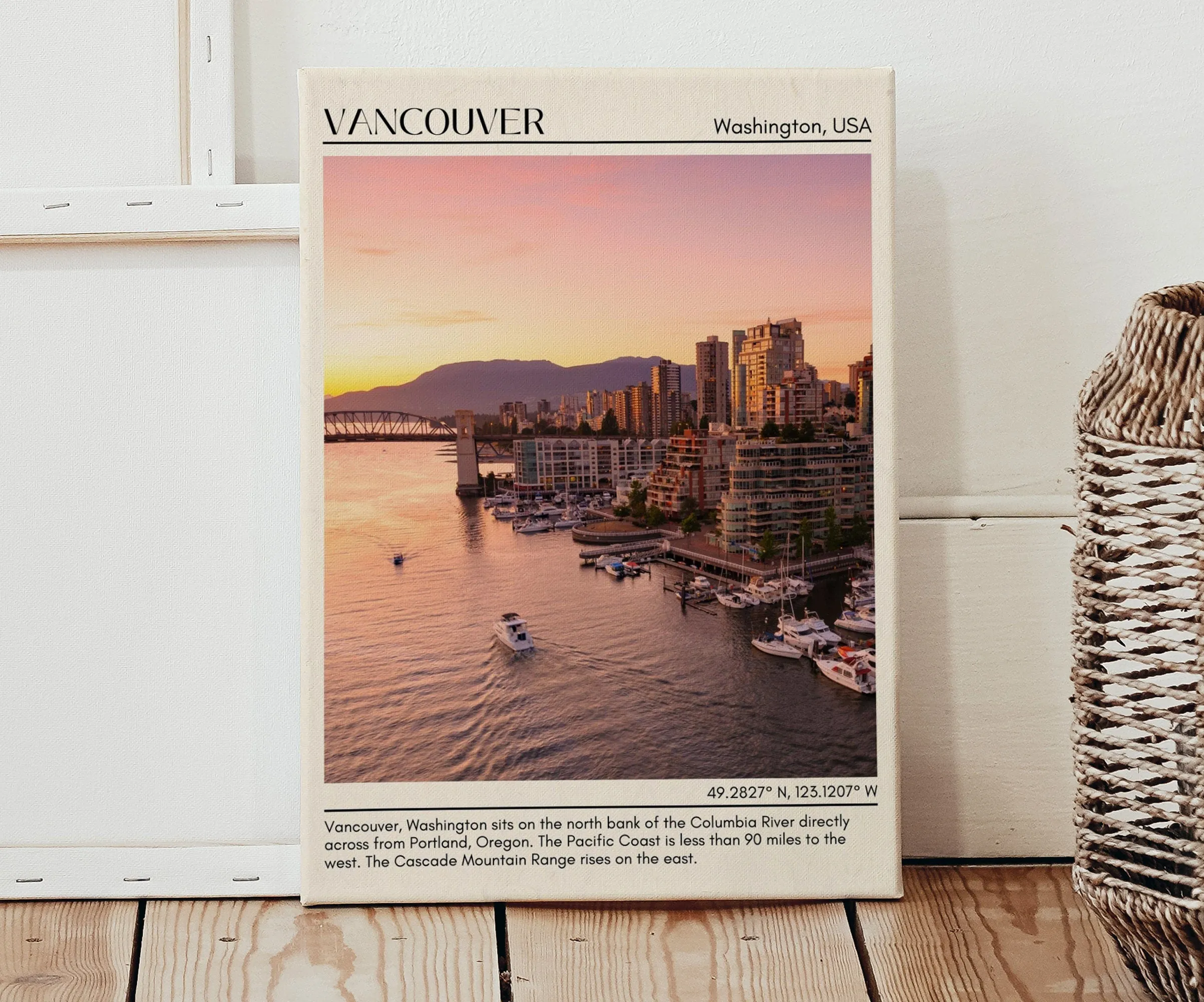Vancouver Minimal Wall Art, Washington, USA
