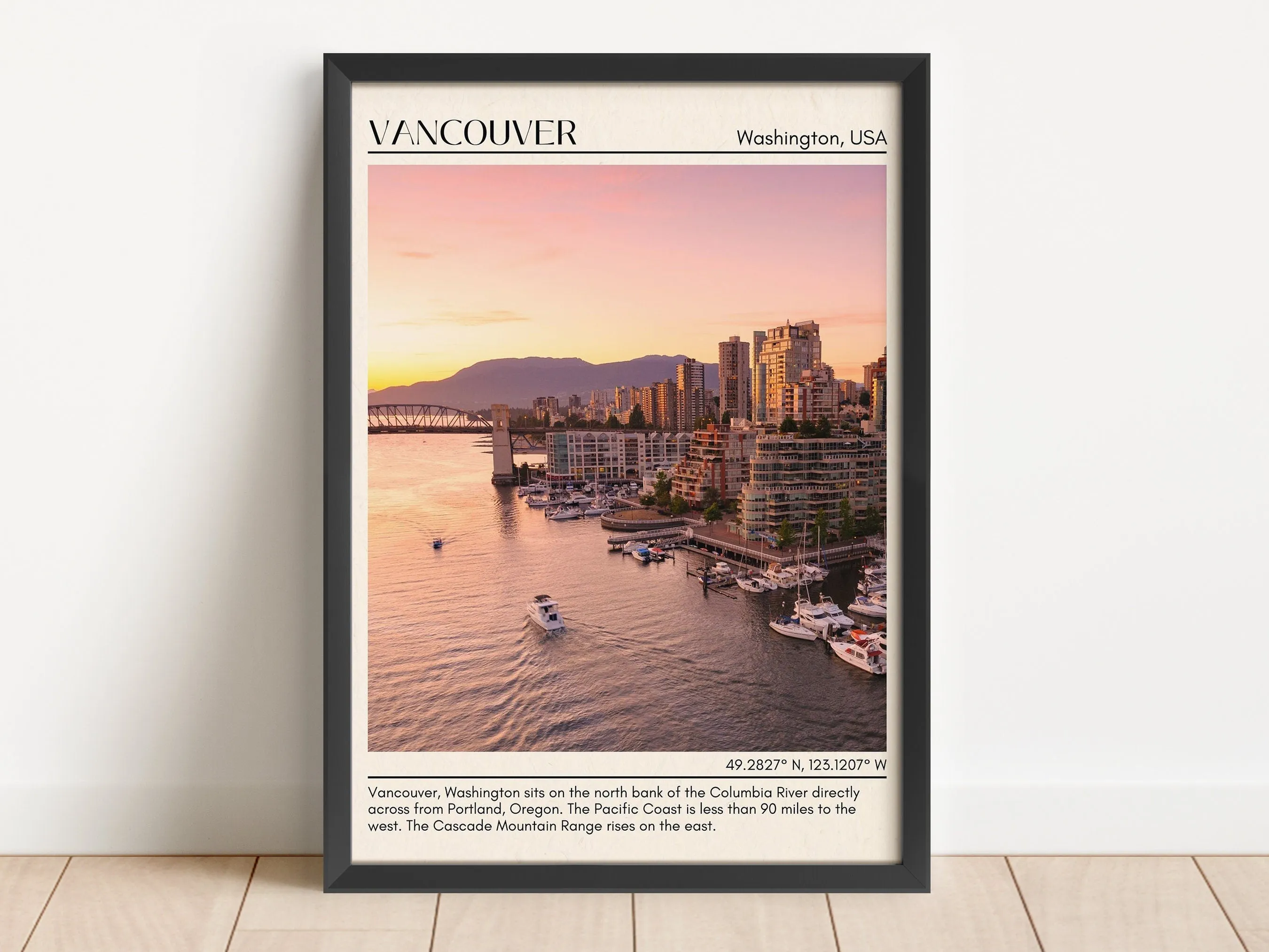 Vancouver Minimal Wall Art, Washington, USA