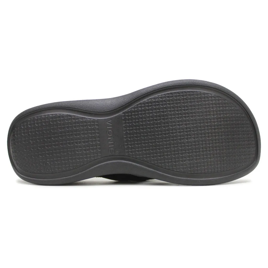 Vionic High Tide II Leather Textile Women's Toe Post Platform Sandals