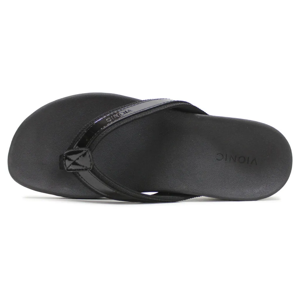 Vionic High Tide II Leather Textile Women's Toe Post Platform Sandals
