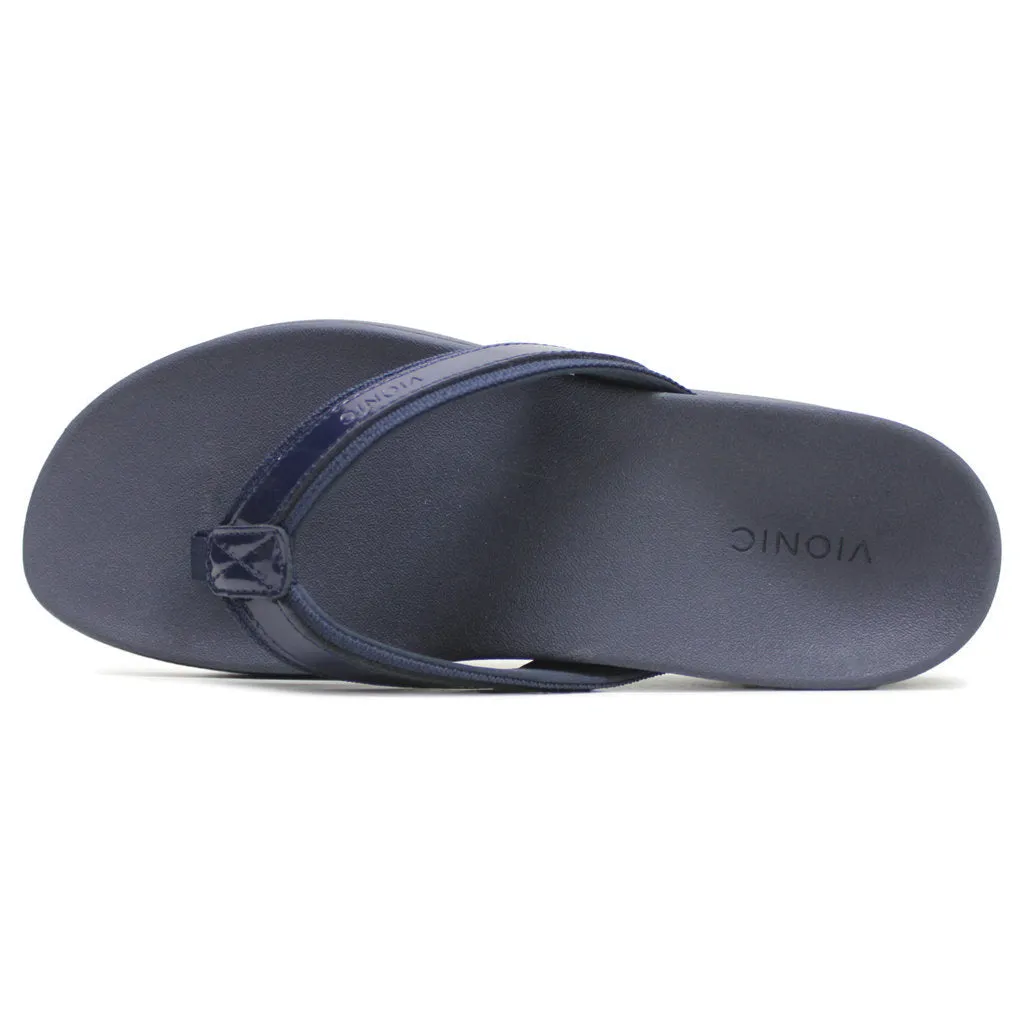 Vionic High Tide II Leather Textile Women's Toe Post Platform Sandals