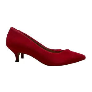 Vionic Red Suede Josie Orthotic Kitten Heel Pointed Toe Pumps Size 5