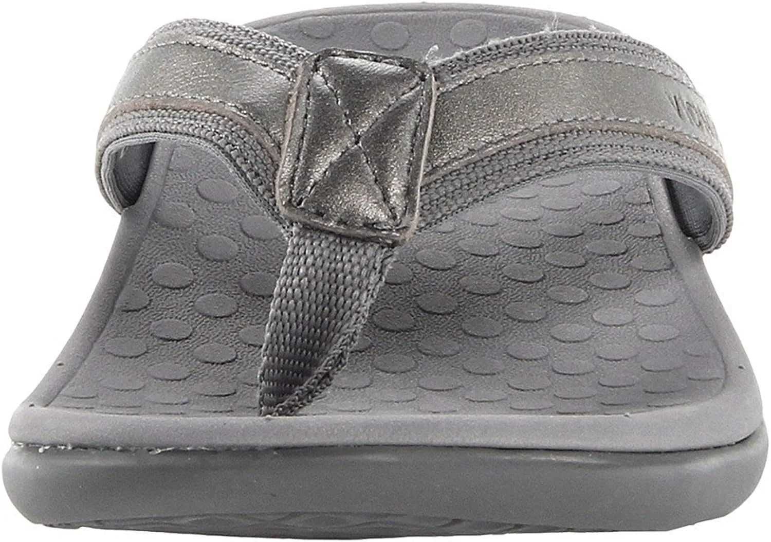Vionic Women's Tide II Toe Post Sandal Pewter Metallic
