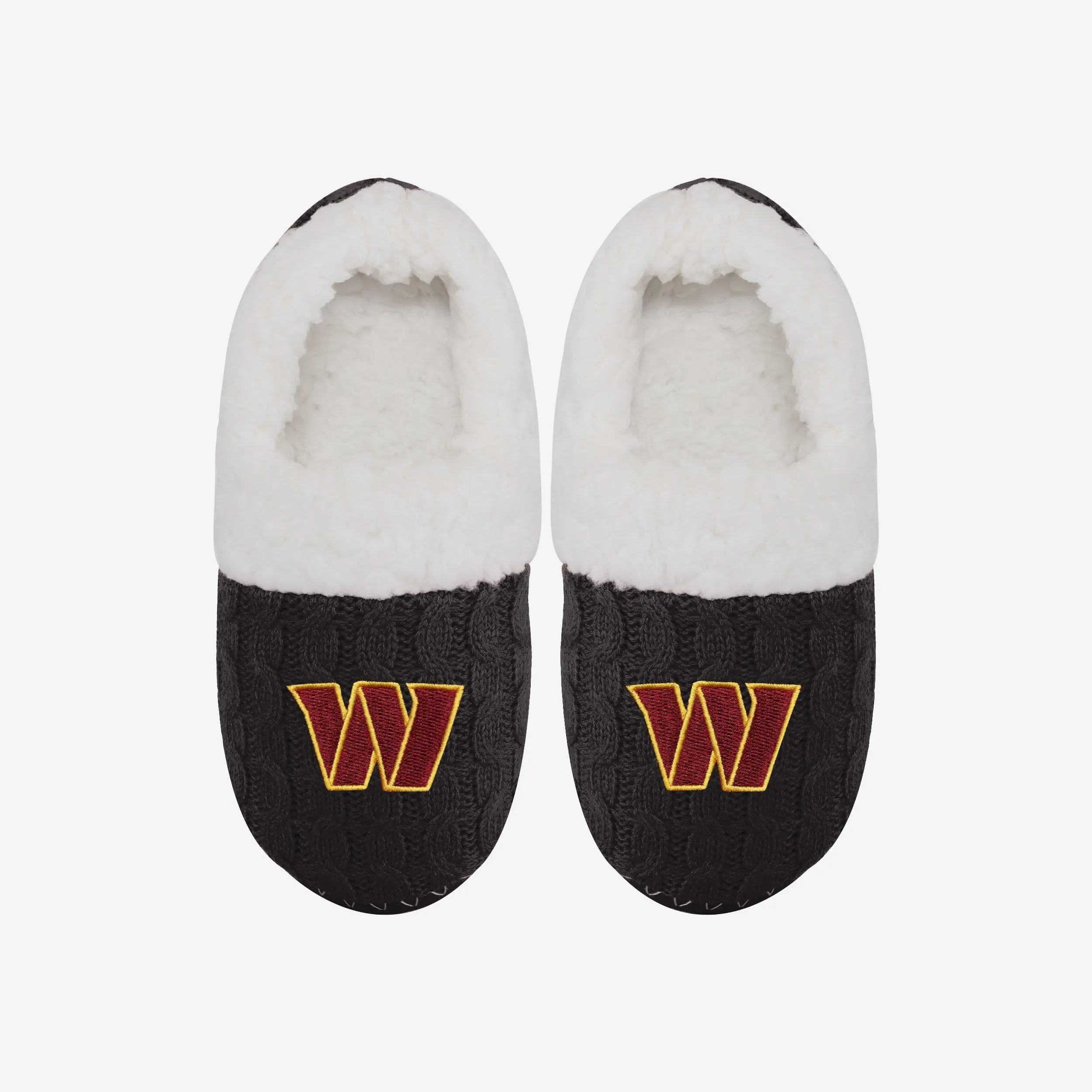 Washington Commanders Womens Fur Team Color Moccasin Slipper