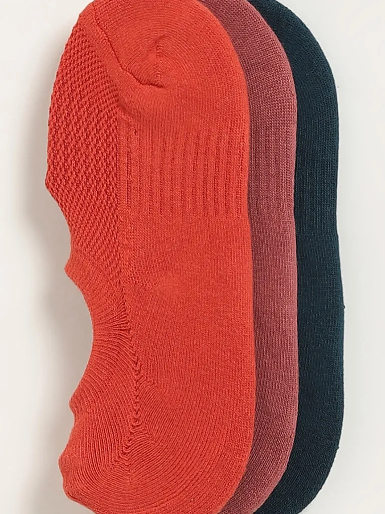 WES Lounge Multicolour Solid Cotton-Blend Socks - Pack of 3