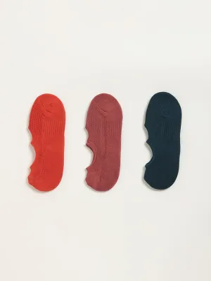 WES Lounge Multicolour Solid Cotton-Blend Socks - Pack of 3