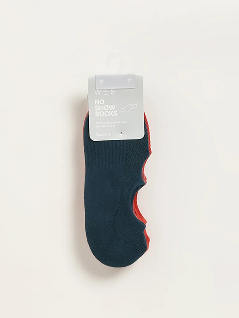 WES Lounge Multicolour Solid Cotton-Blend Socks - Pack of 3