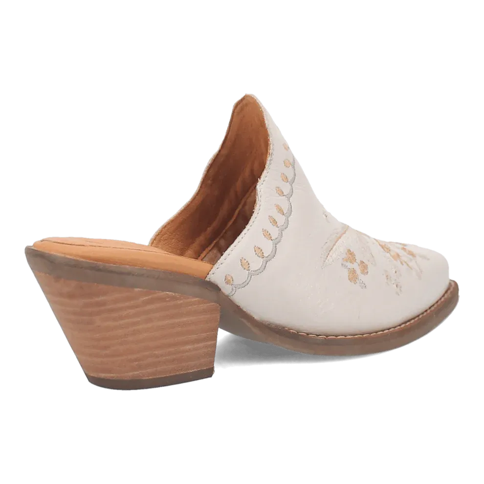WILDFLOWER LAD MULE W/EMB WHITE