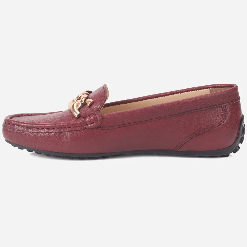 Women "BORLA" Buckled Leather Moccasins