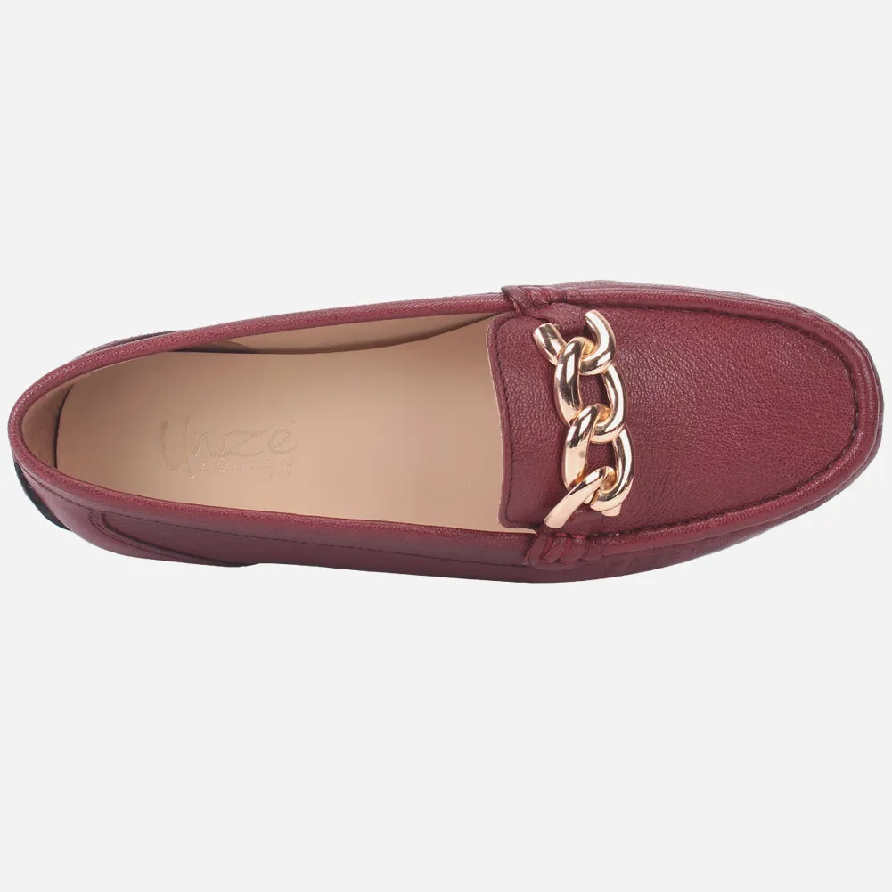 Women "BORLA" Buckled Leather Moccasins