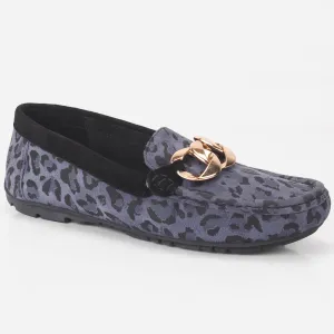 Women "TRAUSS" Leopard Slip On Moccasins