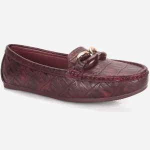 Womens "TRACEY" Flat Comfy Slide In Moccasins