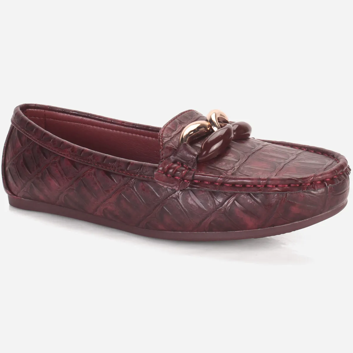 Womens "TRACEY" Flat Comfy Slide In Moccasins