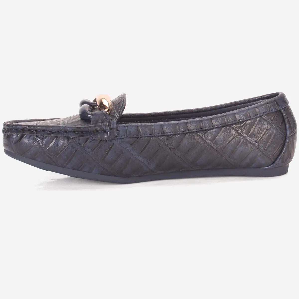 Womens "TRACEY" Flat Comfy Slide In Moccasins