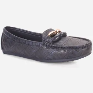 Womens "TRACEY" Flat Comfy Slide In Moccasins