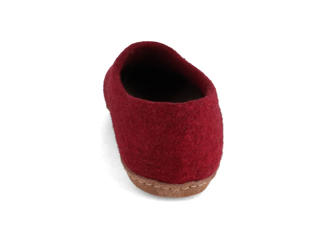 WoolFit® closed heel Felt Clogs | Classic, dark red