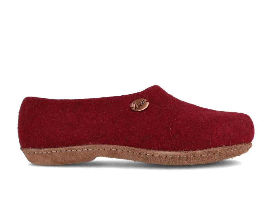 WoolFit® closed heel Felt Clogs | Classic, dark red
