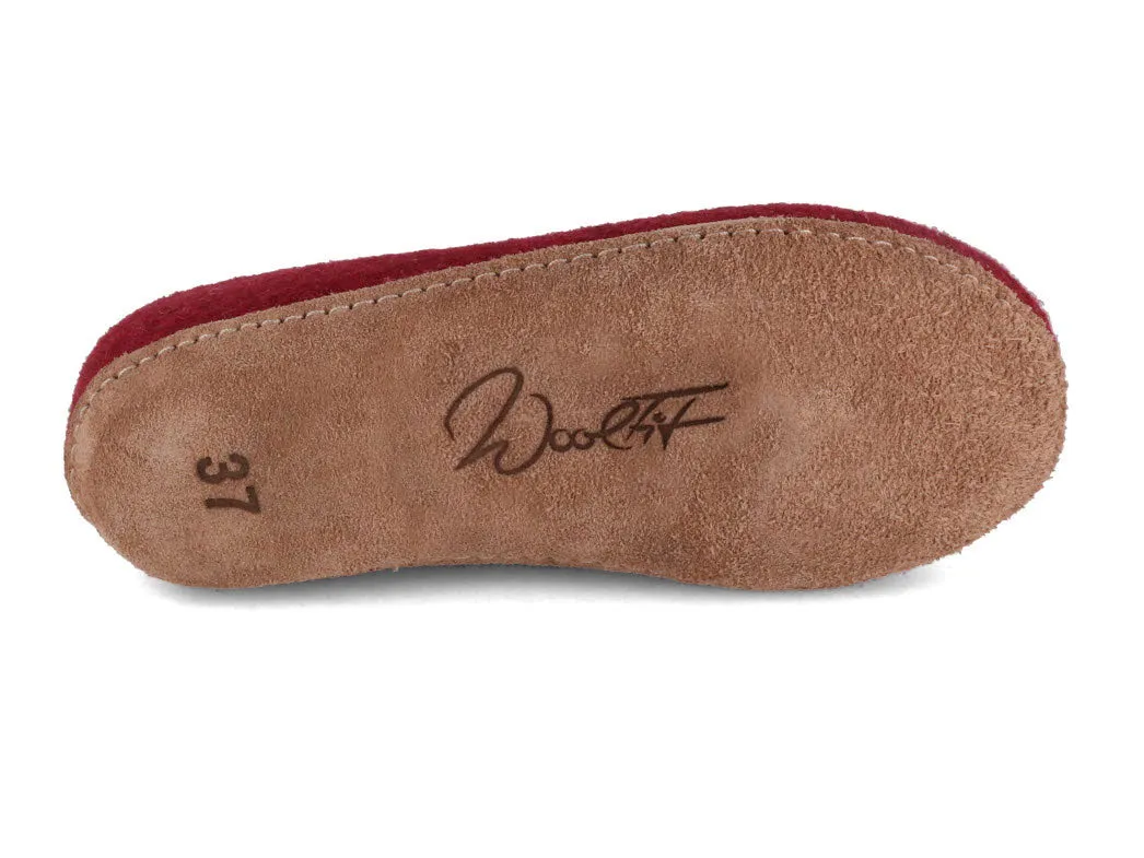 WoolFit® closed heel Felt Clogs | Classic, dark red