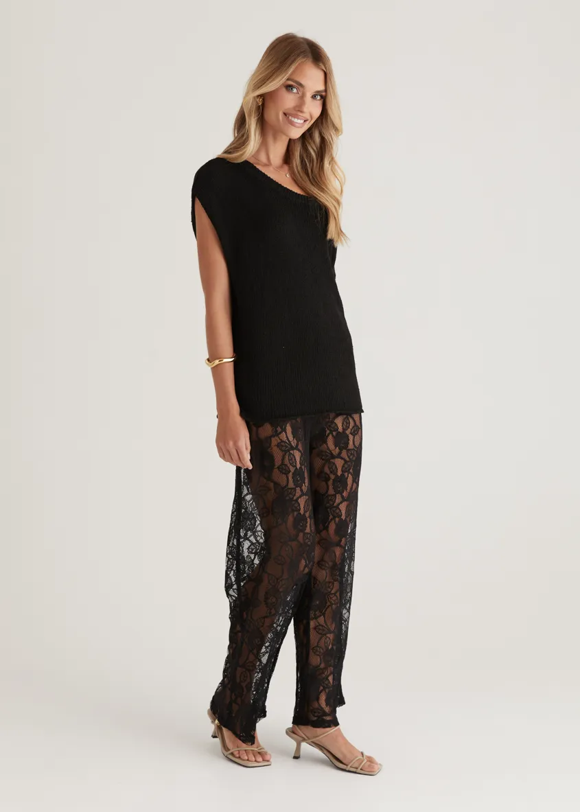 Wynter Lace Pants - Black