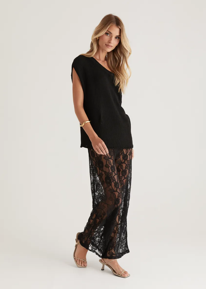 Wynter Lace Pants - Black