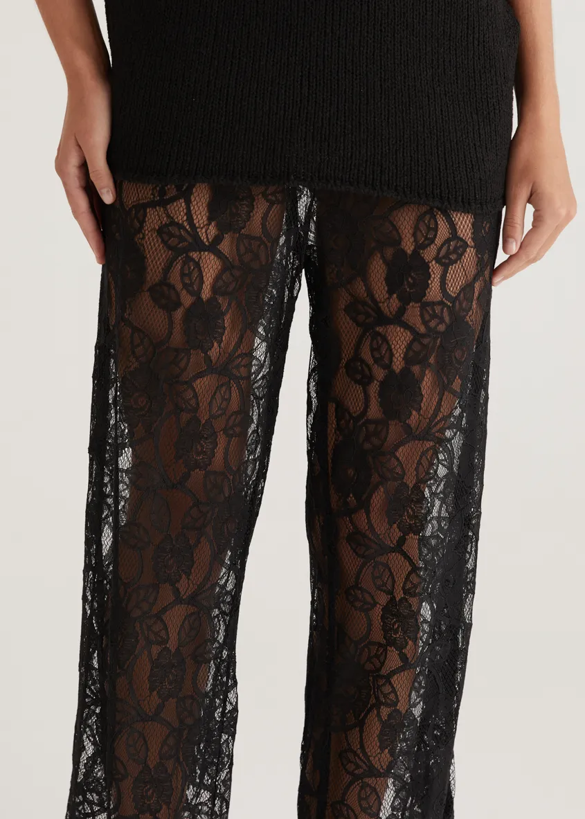Wynter Lace Pants - Black